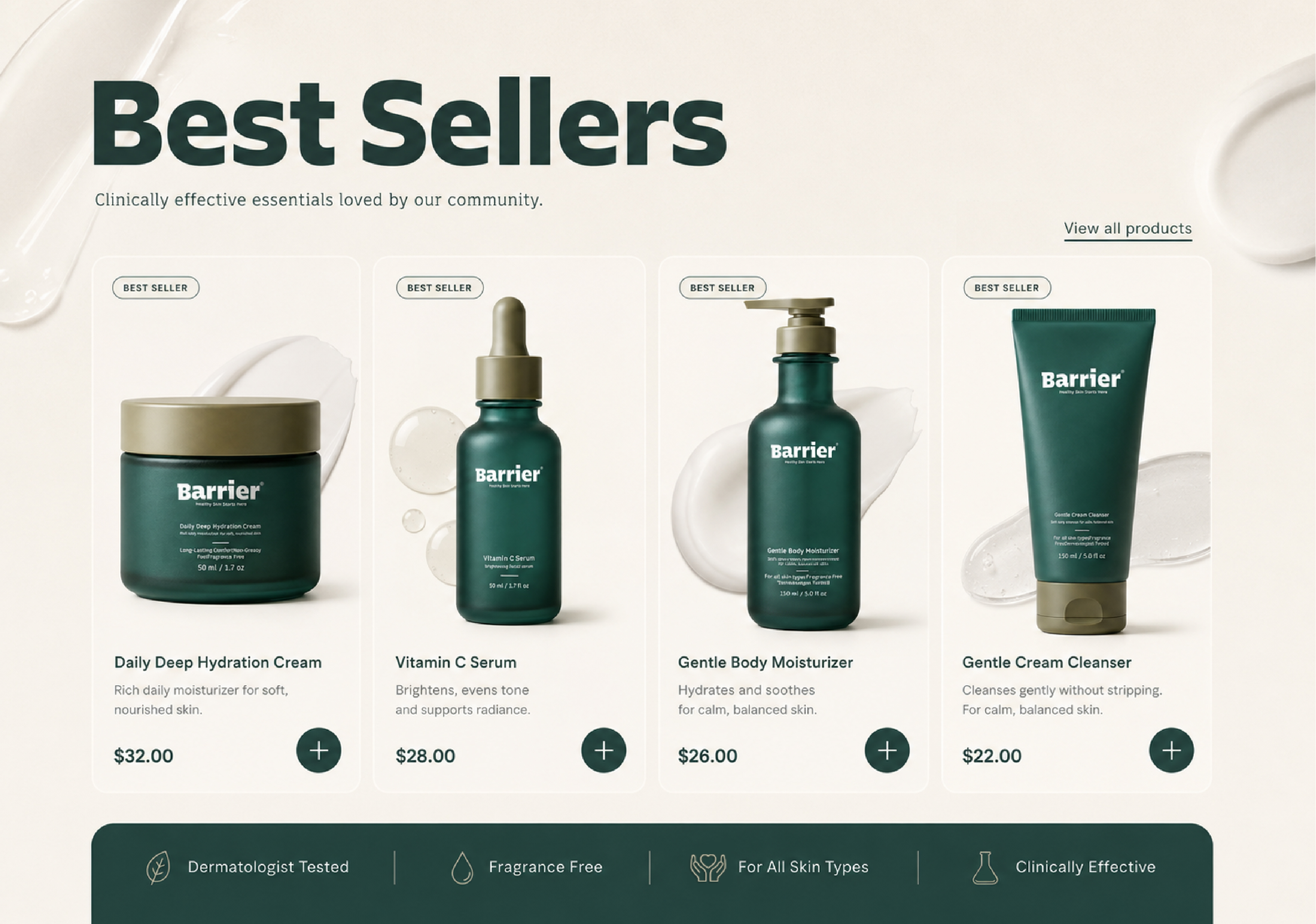 Omar Helal website design project - Barrier Skincare Website Concept gallery image 1