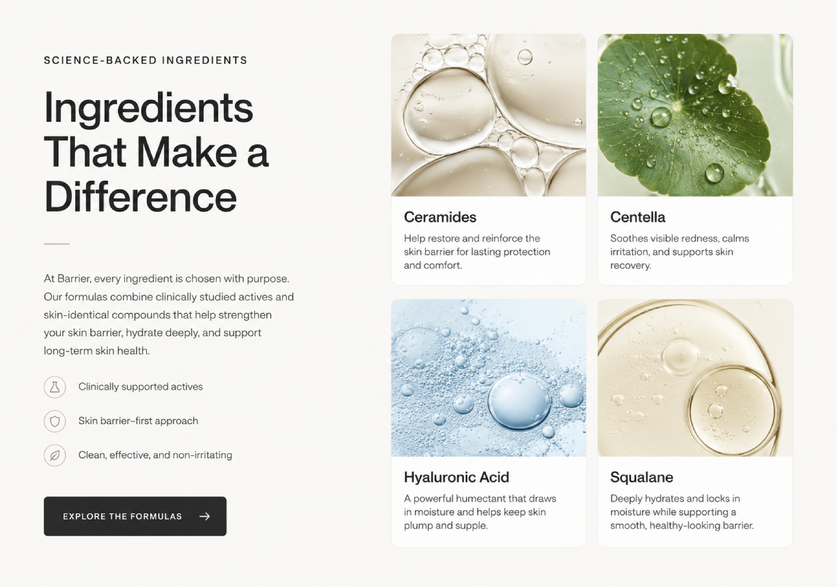Omar Helal website design project - Barrier Skincare Website Concept gallery image 2