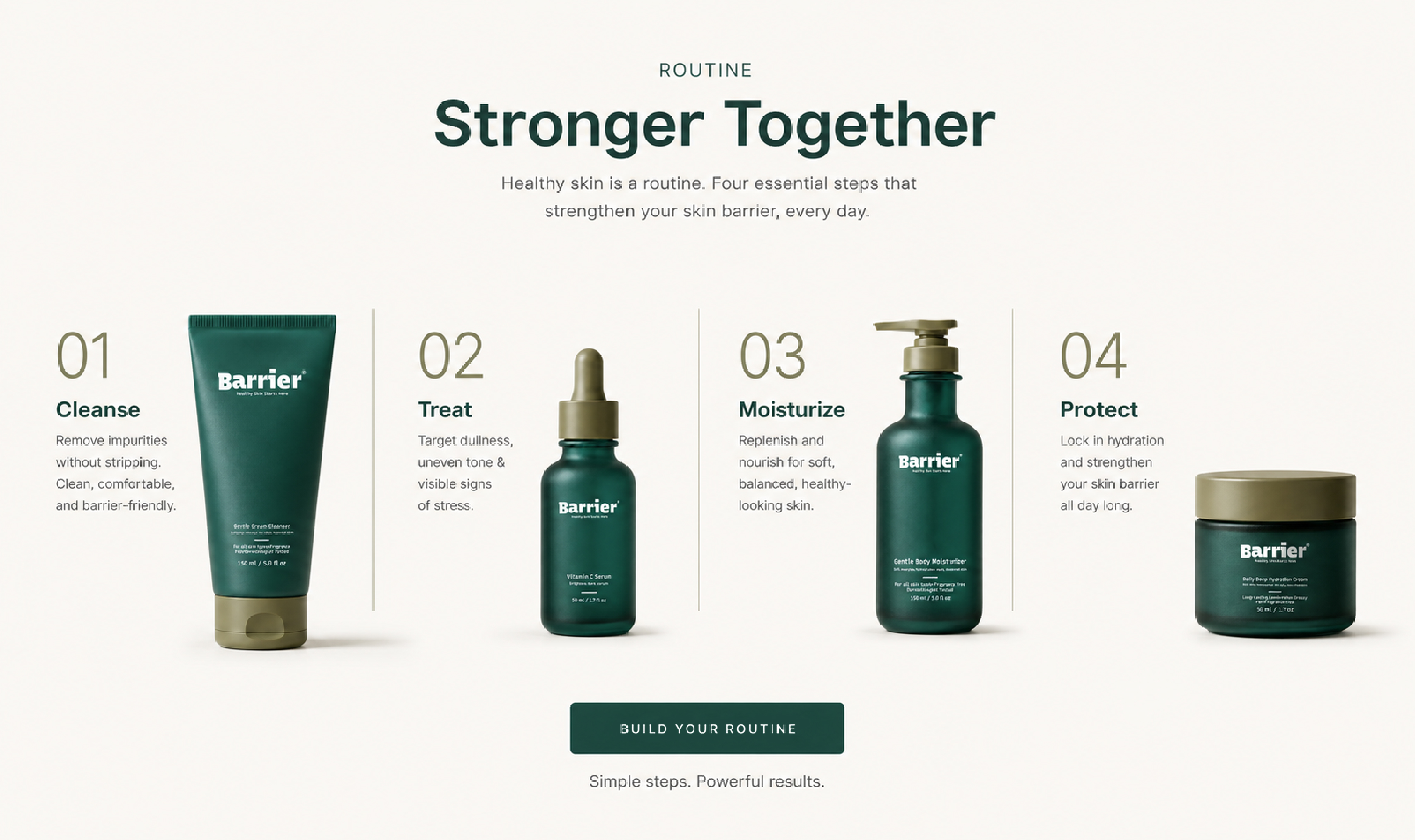 Omar Helal website design project - Barrier Skincare Website Concept gallery image 3