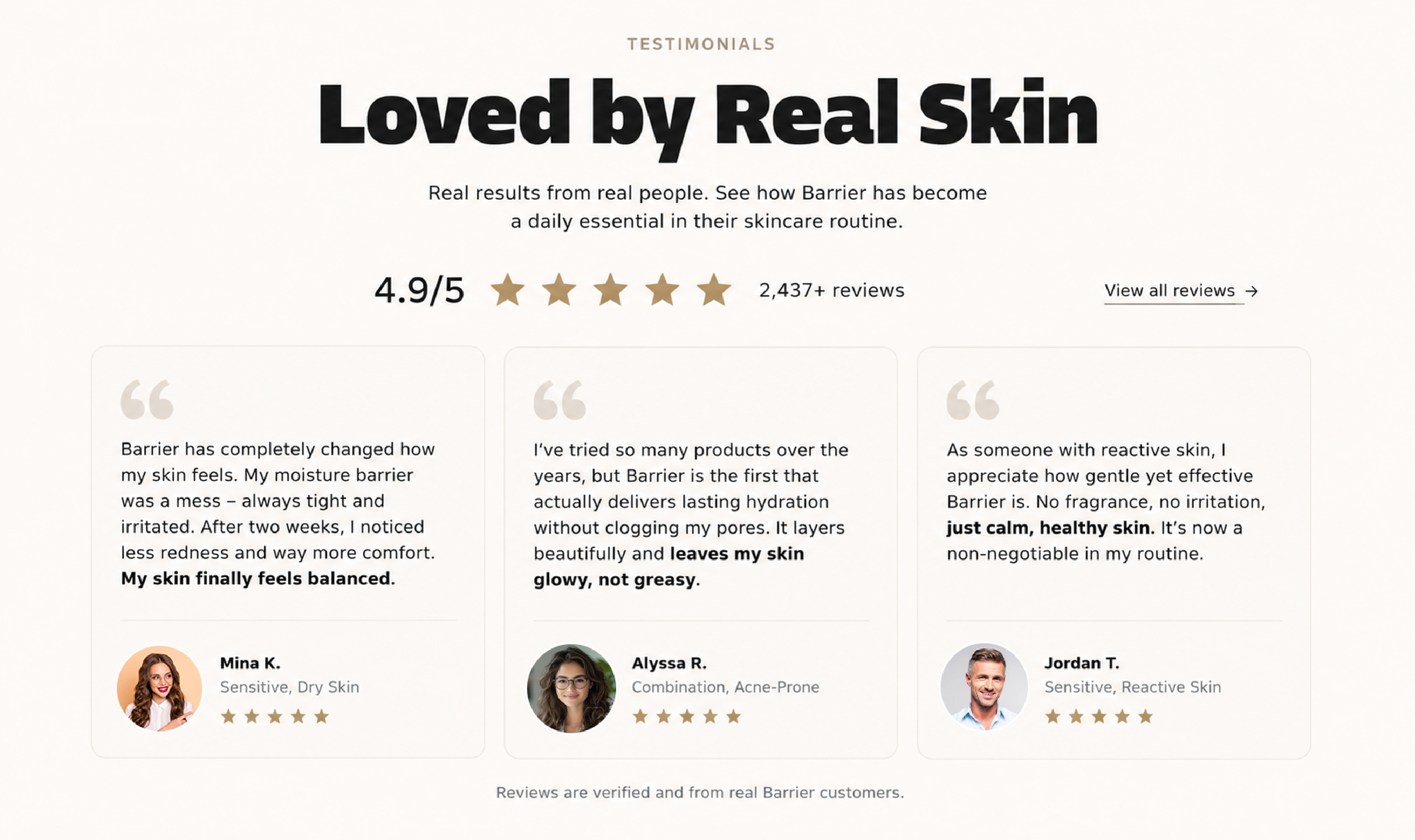 Omar Helal website design project - Barrier Skincare Website Concept gallery image 4