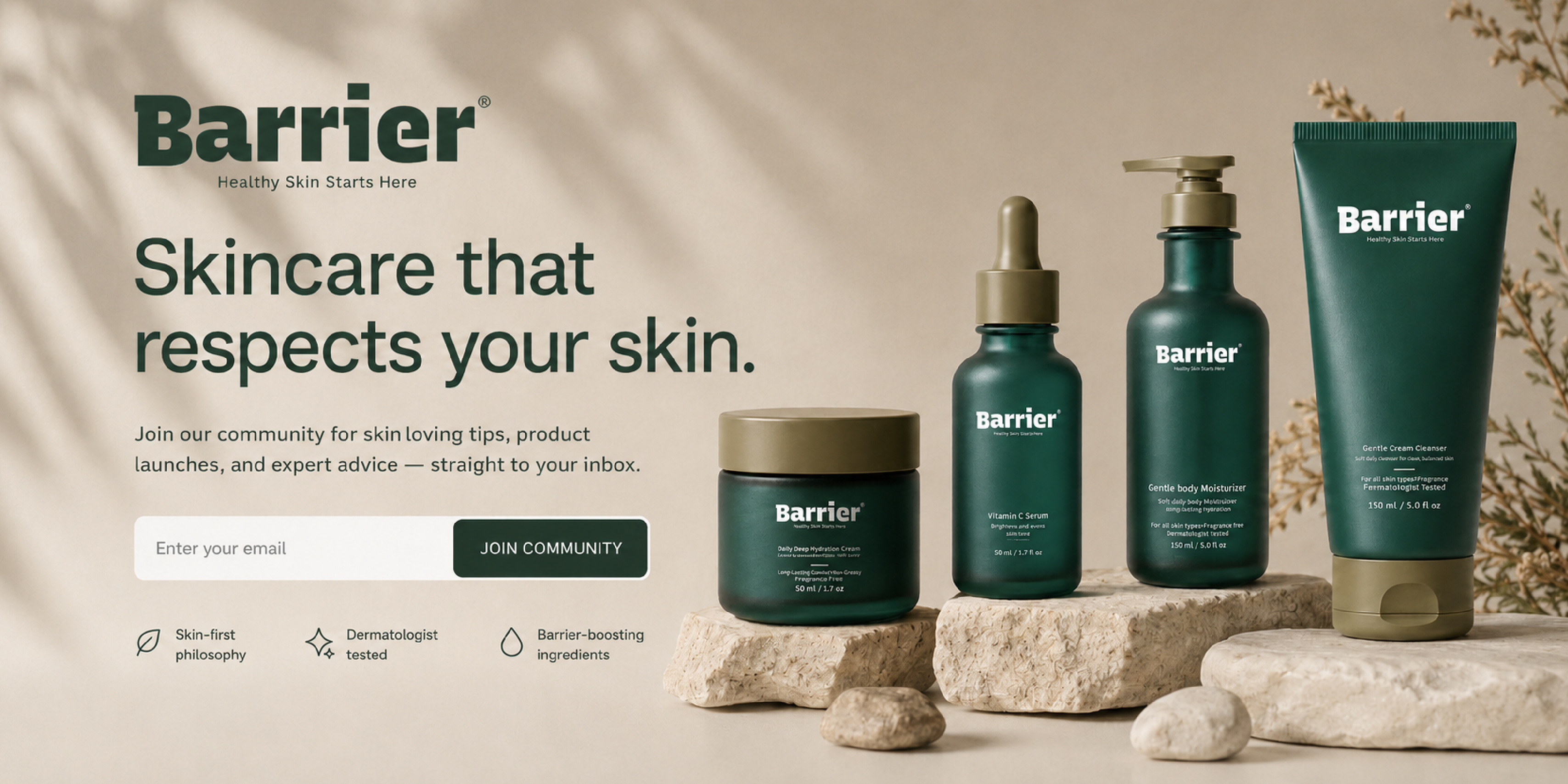 Omar Helal website design project - Barrier Skincare Website Concept gallery image 5