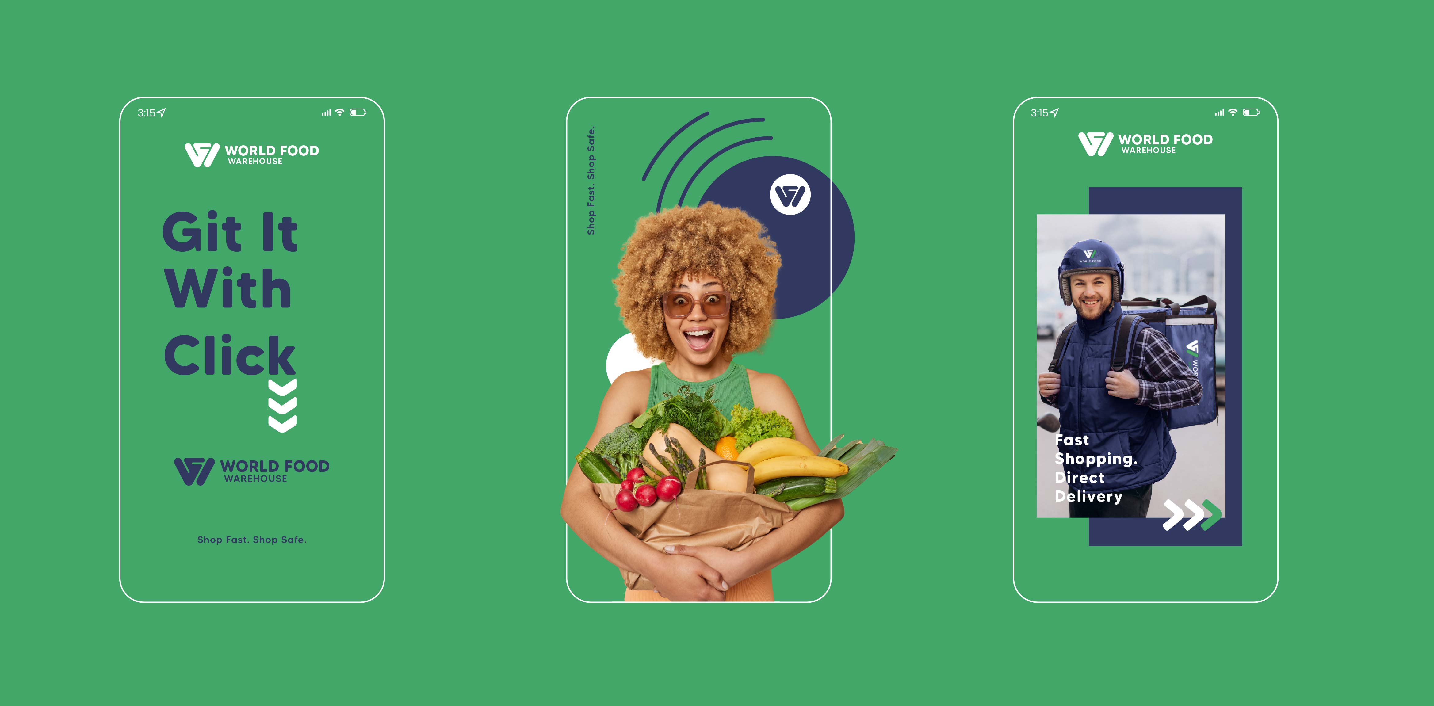 Omar Helal food retail brand identity project - World Food Warehouse Brand Identity gallery image 9